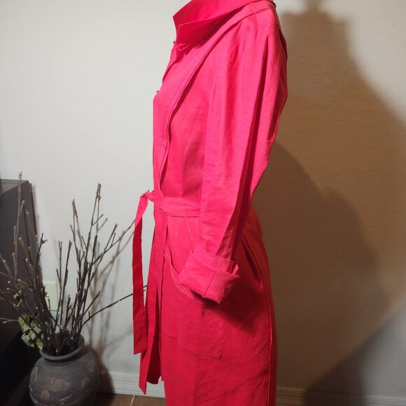 Elie Tahari Linen/Cotton Long Sleeved Dress Size 6 - Picture 2 of 7